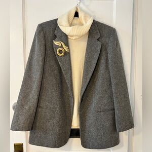 VINTAGE 90’s Sag Harbor Gray Single-Button Wool-Blend Blazer